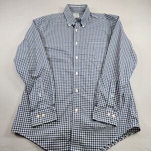 Brooks Brothers Regent Mens Medium Gingham Blue White Button-Down Shirt